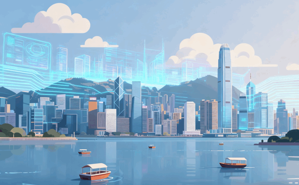 Hong Kong skyline illustration